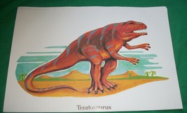 1979 Argus Dlm Niles Il Collin Fry Teratosaurus Dinosaur Litho Art Picture Vtg - £158.60 GBP