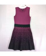 Ann Taylor Fit &amp; Flare Knit Midi Dress Sz M Black &amp; Purple Sleeveless Co... - €23,90 EUR