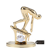 Matashi 24K Gold Plated Surfer Figurine Embellished with Crystals, Surfi... - $24.99