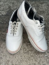 Vans Leather White Red Ribbon Skater Shoe  Size-9M,10.5 W,42 EU - £19.95 GBP