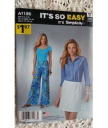 A1186 Simplicity Pullon Skirt or Pants Pattern Misses Size 8 to 18 New P... - £4.24 GBP