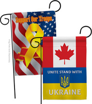 Canada Stand With Ukraine Garden Flags Pack Cause 13 X18.5 Double-Sided House Ba - £23.12 GBP