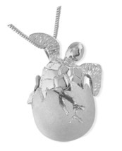 Sterling Silver Baby Turtle Hatchling Egg Pendant Necklace, - $124.57