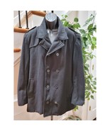 Alpine Swiss Men&#39;s Trench Black Wool Double Breasted Long Sleeve Pea Coa... - $88.01 CAD