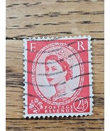 Great Britain Stamp Queen Elizabeth II 2 1/2d Used 321 Wave Cancel - $1.35 CAD