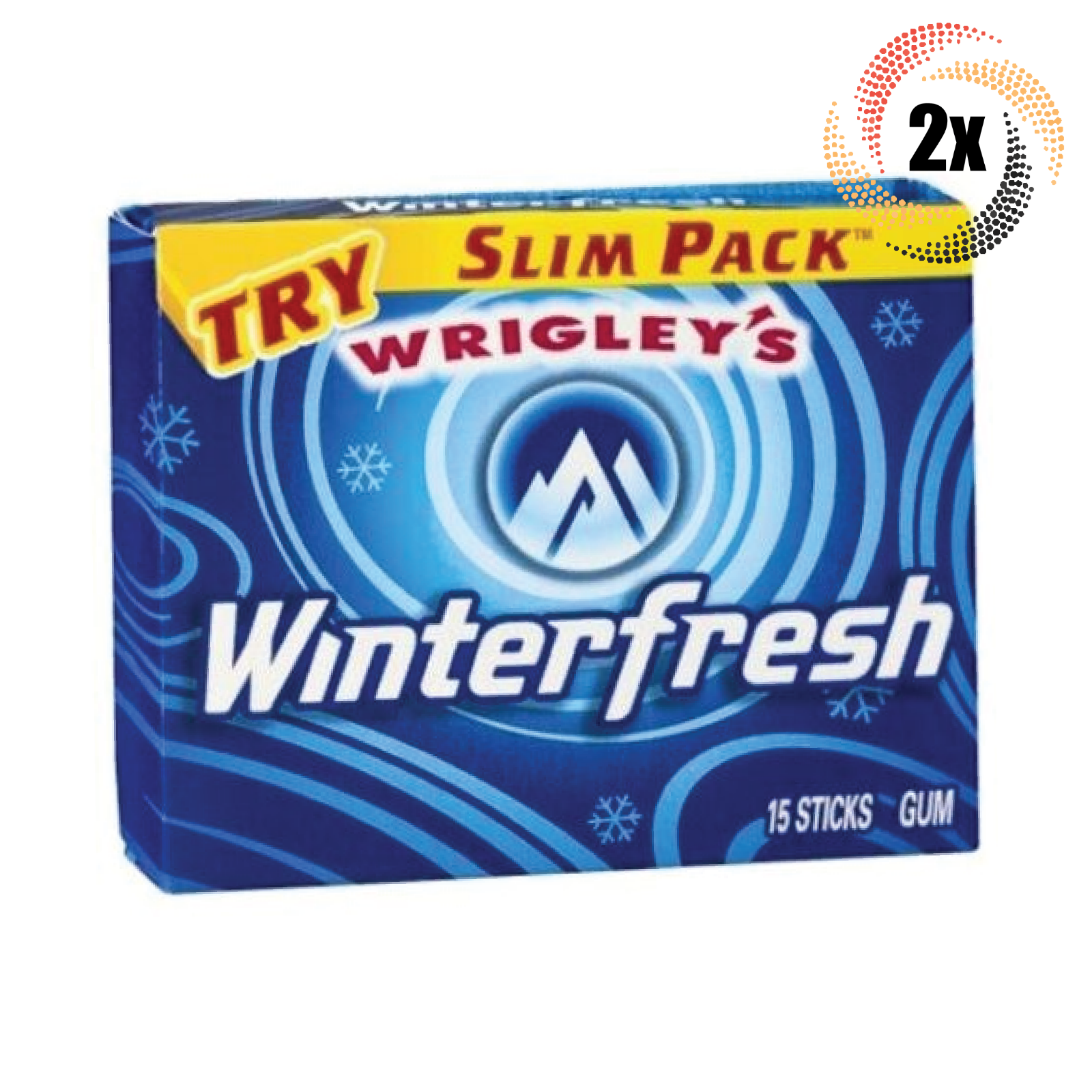 2x Packs Wrigleys Winterfresh Slim Pack Gum | 15 Sticks Per Pack | Fast ... - $8.53