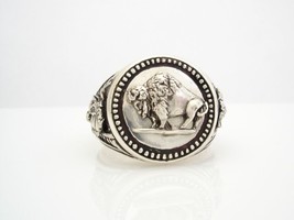 Buffalo US Nickel design Sterling Silver signet ring - £68.84 GBP