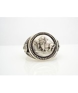 Buffalo US Nickel design Sterling Silver signet ring - £67.85 GBP