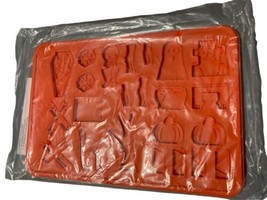 The Pampered Chef Halloween Cookie Mold 100135 Flexible Silicone Orange - $24.74