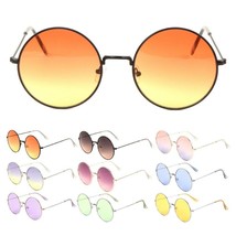 Oversized Round Circle Lens Hippie Sunglasses John Lennon Retro Designer Fashion - £7.15 GBP