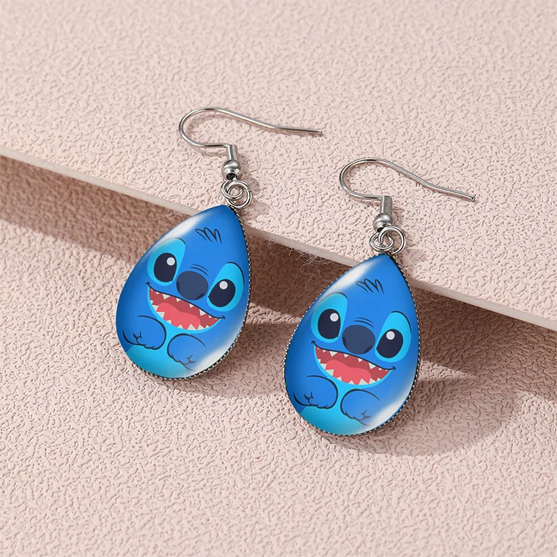 Disney Stitch Earrings for Women Kawaii Droplet Shape Ear Rings Girl Cut... - $2.34