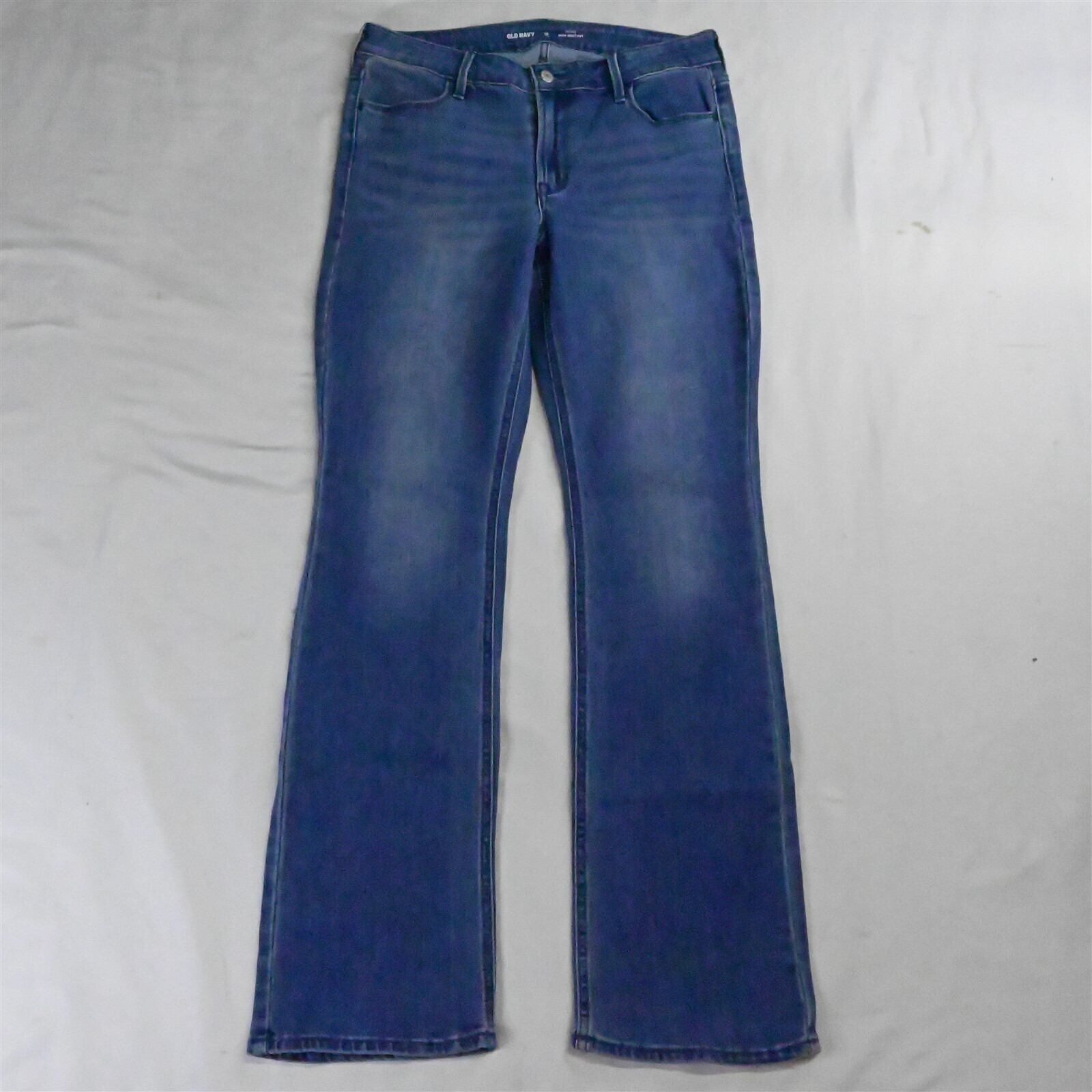 Old Navy 10 Wow Mid Rise Kicker Boot Cut Medium Wash Stretch Denim Women... - $17.00