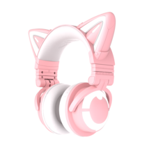 Yowu 3G cute cat wireless headphones RGB lights headset - Pink - £152.00 GBP