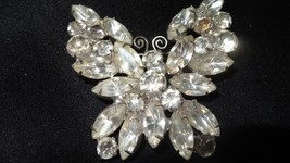 Vintage D&amp;E Juliana Butterfly Crystal Rhinestones Brooch - £79.13 GBP