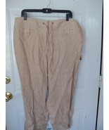 PECK &amp; PECK WEEKEND CROP PANTS 100% LINEN SIZE 16 WOMEN&#39;S NEW - $47.50