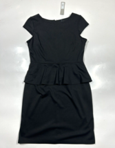 Apt. 9 Women Black Peplum Dress Size 12 Stretch NEW NWT - £20.91 GBP