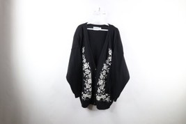 Vintage 90s Country Primitive Womens 26 / 28 Flower Knit Cardigan Sweate... - $64.30