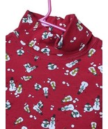 VTG Ugly Christmas Sweater Red TURTLE NECK with Happy Playful Snowmen Sz S - £10.35 GBP