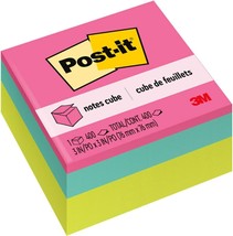 Post-it Notes Cube, 400 Total Notes, 3&quot; x 3&quot;, Bright Colors 1 Pack - £5.99 GBP