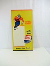 Pepsi Football Schedule Cardboard Sign VTG Support Your Team Please RARE 1950s  - $54.00