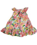 Koala Baby Girls Dress 9M Floral Sleeveless Bow Pink Green Diaper Cover - £8.76 GBP