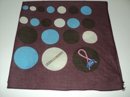 NEW Breast Cancer Awareness Scarf Maroon Leonello Borghi Polka Dots by Ford 21&quot; - £5.49 GBP