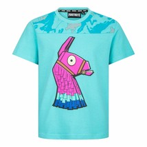 Fortnite Supply Llama Gaming Youth T-Shirt Cotton Blue Tee Age 6-14 - £12.99 GBP