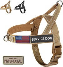 No Pull Dog Harness with Soft Padded Handle Adjustable Reflective (Brown,Size:S) - £10.79 GBP