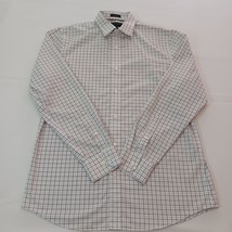 Banana Republic Standard Fit Mens White &amp; Gray Button Up Check Shirt Siz... - $16.82