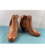 Sam Edelman Boots Women  5.5M Louie Shoes Brown Leather Tassel Ankle Bootie - $507.19 MXN