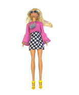 Barbie Fashionista Doll Blonde Pink Shirt Checkered Skirt Sunglasses Camera - £17.80 GBP