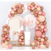 Boho Balloon Garland Kit 18/10/5 Inch Dusty Pink Nude Light Brown Rose Gold Ball - £25.57 GBP
