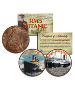 RMS TITANIC &amp; RMS CARPATHIA 1900’s Gold Clad Britain Pennies 2-Coin Set - £14.56 GBP