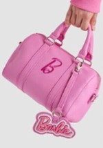 Barbie X Roots Mini Banff Leather Tote Bag/ Crossbody&amp; Barbie  Charm~Pink~NWT - £438.59 GBP