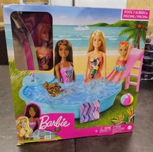 Barbie Doll Pool Playset with Slide and Accessories 11.5 Doll  - £11.86 GBP