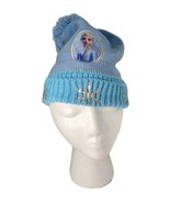 Frozen Elsa Disney Beanie With Pom Pom Snow Flakes Blue Youth Girls One ... - €17,07 EUR
