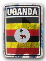 K&#39;s Novelties Wholesale Lot 6 Uganda Country Flag Reflective Decal Bumper Sticke - £7.08 GBP