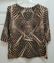 Jane Ashley Casual Lifestyle Women&#39;s L Top Geometric Tribal Pattern - $26.55