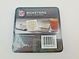 Set of 4 Coasters New England Patriots NFL Stainless Steel Sportula Boasters NFL - £14.50 GBP