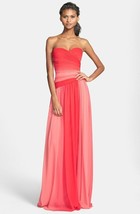 ML Monique Lhuillier Bridesmaids Ombré Chiffon Gown Sz 18 Poppy Blush - $117.22