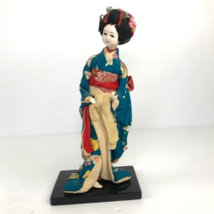 Maiko Geisha Doll 1960s Hand Painted Carved Glass Eye Vintage Japanese - £20.23 GBP