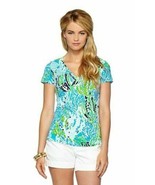 Lilly Pulitzer Sz XS Michele Top Let&#39;s Cha Cha T-Shirt V-Neck Blouse Wom... - £23.91 GBP