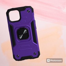 Case for iPhone 15 with Stand, Military Grade Full Body Protective Purpl... - $4.93