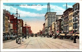 Canal Street Looking West New Orleans Louisiana Postcard - $10.00