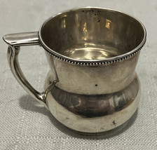 Woodside Sterling Co. 1080 Baby Cup Small Mug Silver Vintage Beaded 1925... - £175.22 GBP