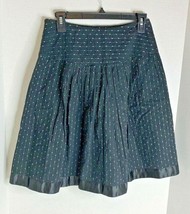 The Limited Womens Sz 0 Black White Skirt Polka Dot Side Zip Full Lined - $11.43