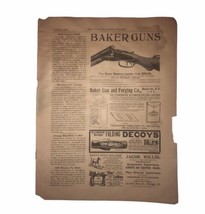 Baker Guns &amp; Illinois River Folding Decoys Original 1906 Advertisement - $13.88