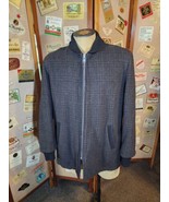 Vintage Men’s LAKELAND Clicker Black Plaid Wool Car Coat Jacket - $197.99