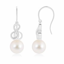 ANGARA 9mm Freshwater Pearl Intertwined Infinity Earrings in Silver for Women - £126.96 GBP