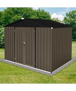8x6ft Metal Garden Sheds: Outdoor Storage in Brown &amp; Black - $6,750.01 MXN